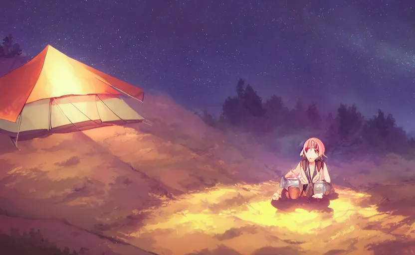 Shima rin, kagamihara nadeshiko, yuru camp, mountain, clouds, scenic, Anime,  HD wallpaper | Peakpx