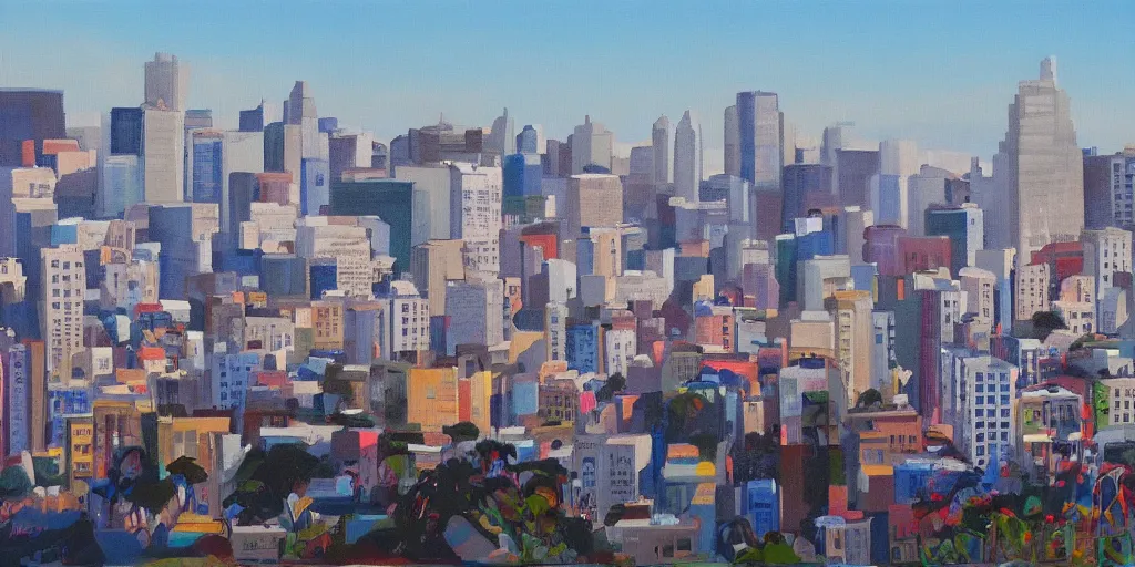 Image similar to new painting of San Francisco city by Greg Aronson, artstation