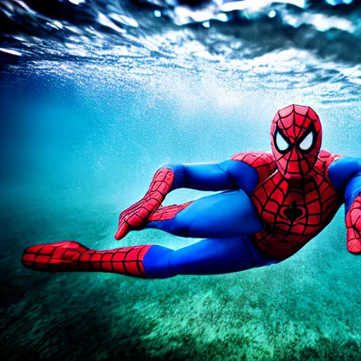 Image similar to underwater shoot photo of Spiderman