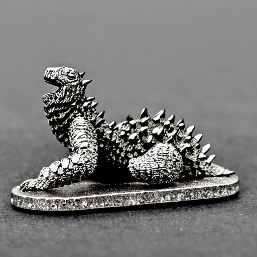 Image similar to godzilla eating diamonds, 5 5 mm