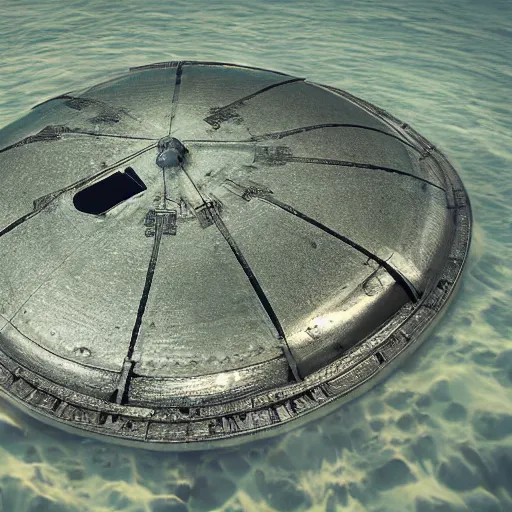 Prompt: underwater ufo base with aliens, photorealistic, detailed