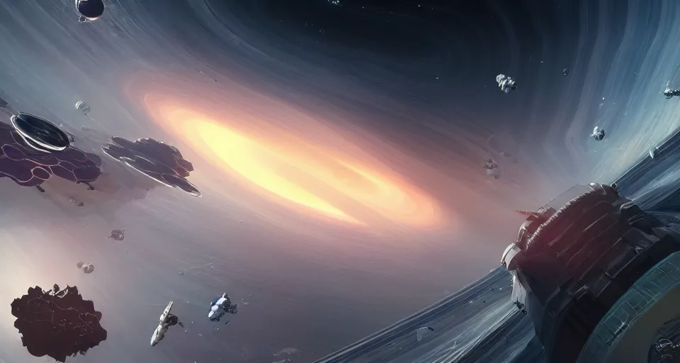 Image similar to intense space ship battle in the ring of Saturn, hyperdetailed, artstation, cgsociety, 8k
