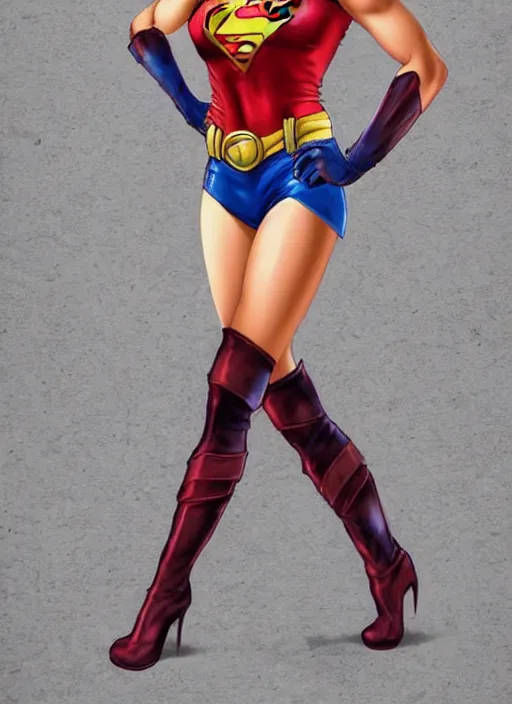 Image similar to beautiful female super hero in short shorts by cory walker