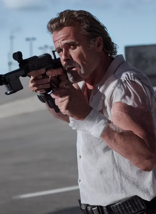 Prompt: film still of 💀 as martin riggs in lethal weapon, 4 k