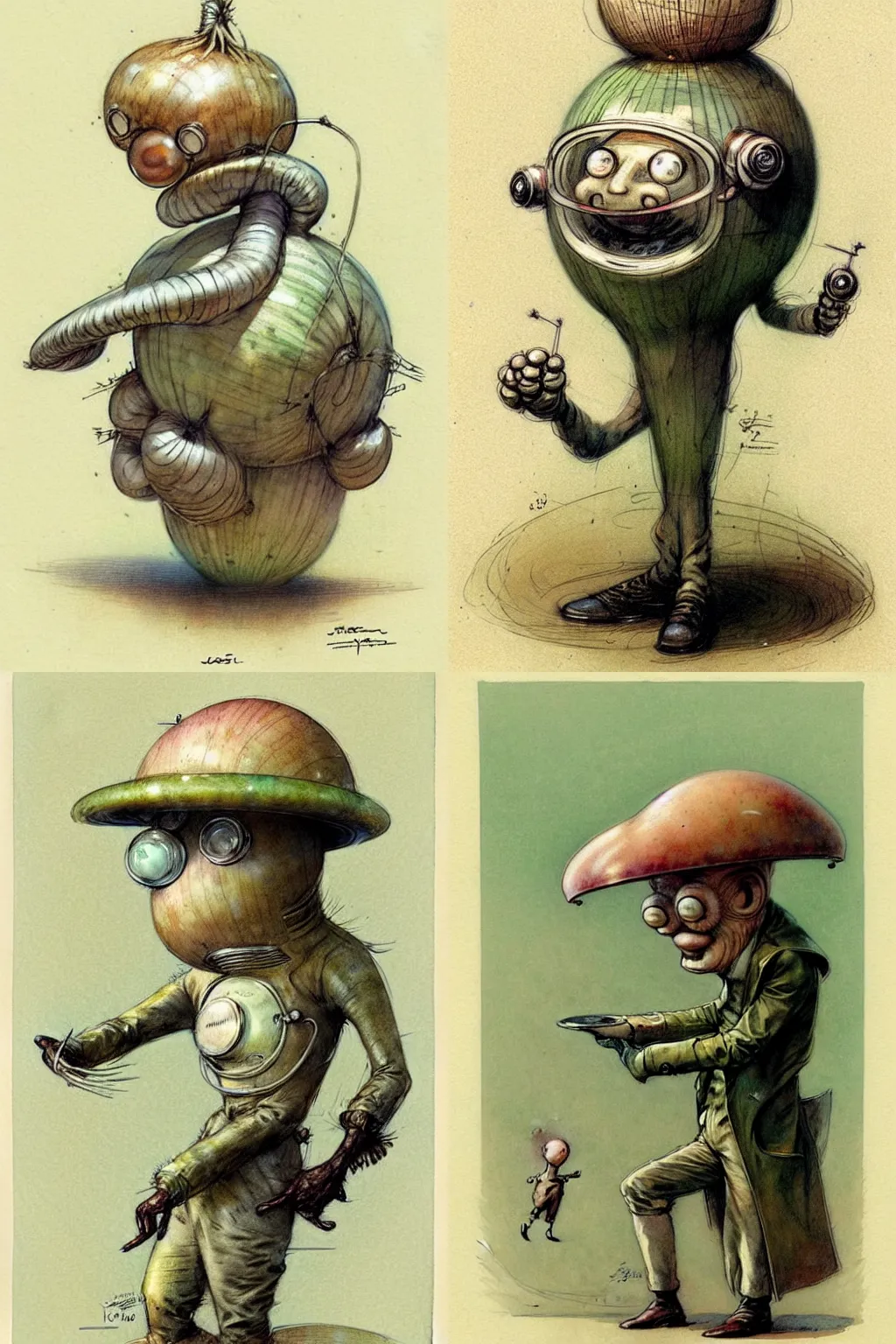 Prompt: ( ( ( ( ( 1 9 5 0 s retro future onion man. muted colors. ) ) ) ) ) by jean - baptiste monge