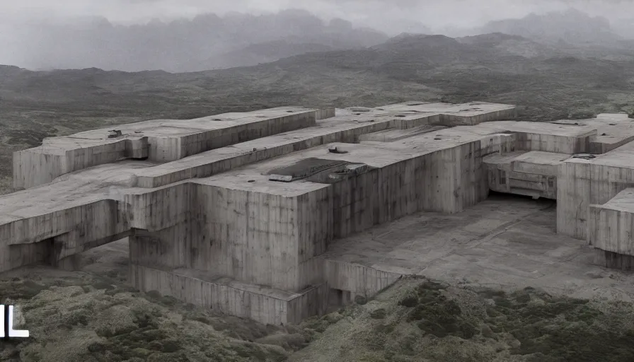 Image similar to big brutalist imperial military base on cliffs, drawing architecture, cinematic shot, by greig fraser, by emmanuel lubezki, robert richardson, hoyte van hoytema, roger deankins, janusz kaminski, alejandro inarritu