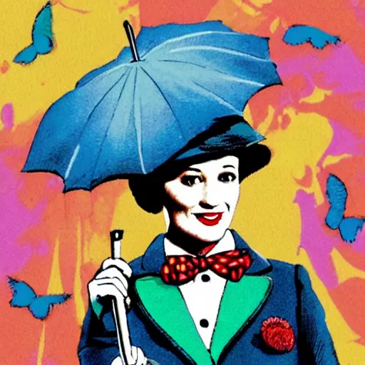 Prompt: Mary Poppins with drug problem.