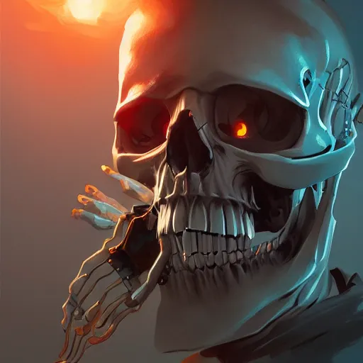 Image similar to a skull face monster minimalist, cyberpunk, behance hd by jesper ejsing, by rhads, makoto shinkai and lois van baarle, ilya kuvshinov, rossdraws global illumination ray tracing hdr radiating a glowing aura