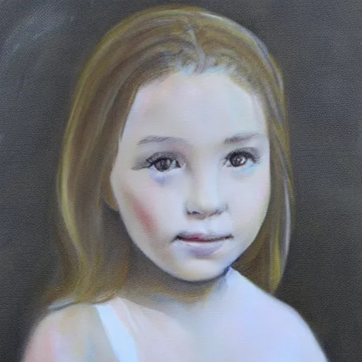 Image similar to sketch painting of a portrait of a 8 year old girl
