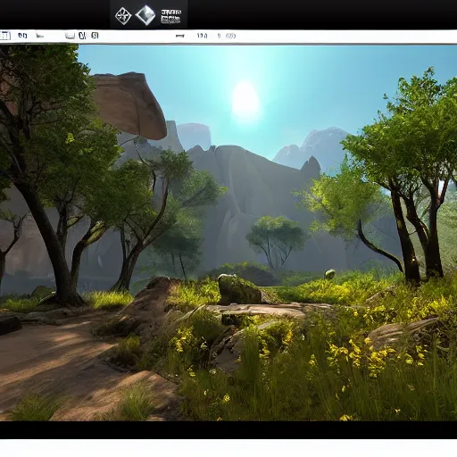 Prompt: a beautiful landscape, nvidia raytracing demo