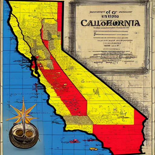 Image similar to map of the state of california with a screaming face