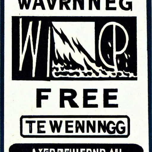 Image similar to vintage fire warning label