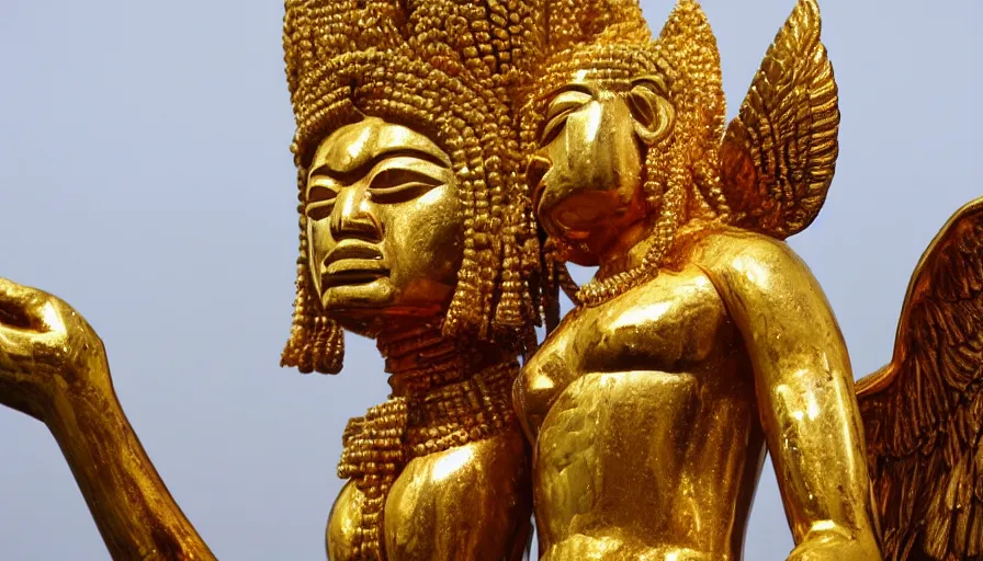 Image similar to golden amazon statue benin