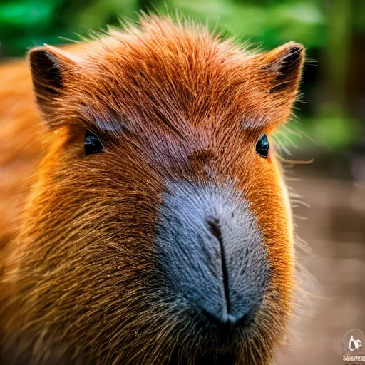 Image similar to a beautiful photo of a capybara chewing on a rtx 4 0 9 0 graphics card, eats a consumer gpu, wildlife photography, nvidia, kodak gold 2 0 0, depth of field, 2 5 mm f / 1. 7 asph lens, natural lighting, award - winning photo