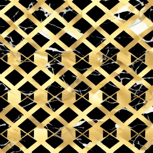 Image similar to Art Deco Geometric pattern, gold, white marble, high resolution, black marble