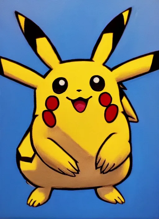 Image similar to a professional oil painting of pokemon pikachu smiling, f / 1. 4, 9 0 mm