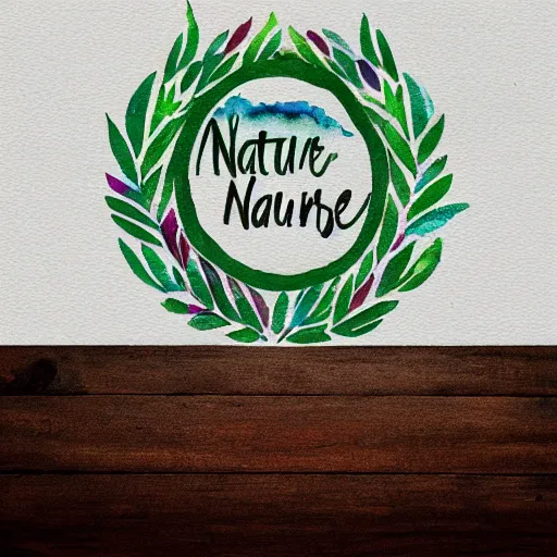 Image similar to watercolor nature logo on white background