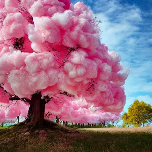 Prompt: cotton candy trees