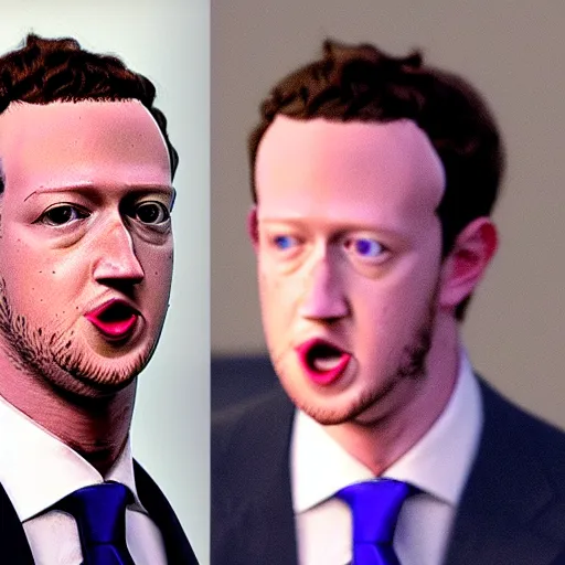 Prompt: mark zuckerburg shocked after realizing his own clone is going to terminate him and assume his identity