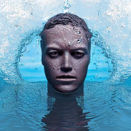 Prompt: a giant water sculpture of a human head, on the ocean water, cinematic, in the style of johnson tsang, long shot, hyper detailed, hyper realistic, ray tracing, 8 k resolution, sharp focus, realistic water, award winning