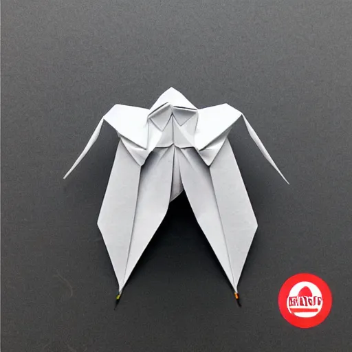 Image similar to High detail Origami Terminator, folded sheet metal, high quality, precision origami folds