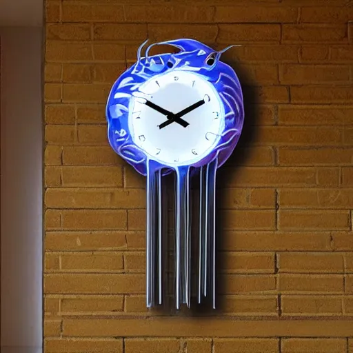 Image similar to futurism octopus clock