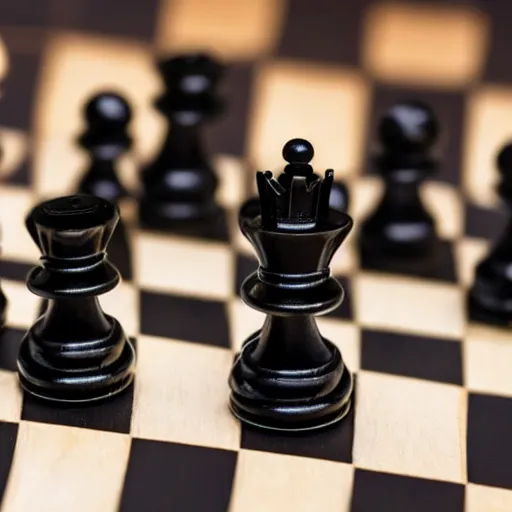 Prompt: close up photograph of the king piece of a chess board. he is magnus carlsen!