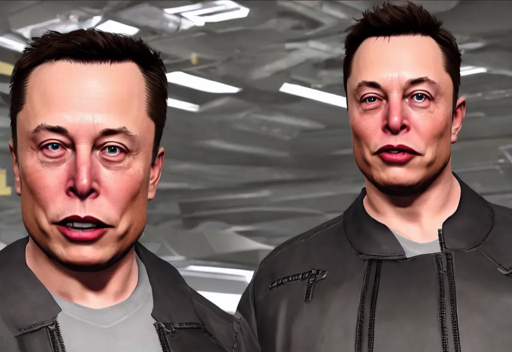 Image similar to elon musk in the video game in gta 5, gameplay screenshot, close up, 3 d rendering. unreal engine. amazing likeness. very detailed.