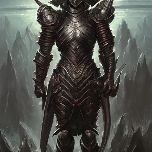 Image similar to black knight in heavy armor, dark water, tentacles, pearl armor, fantasy, highly detailed, digital painting, trending on artstation, concept art, sharp focus, illustration, art by artgerm and nixeu and greg rutkowski and magali villeneuve