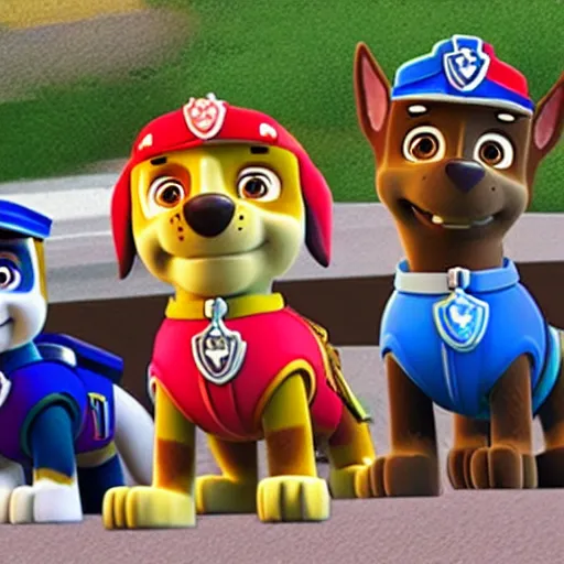 Prompt: paw patrol chase