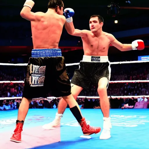 Prompt: kristijan golubovic in the ring versus mirza hatic