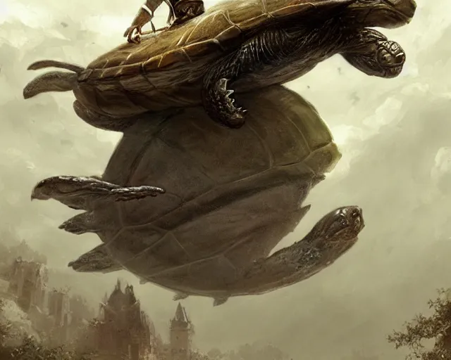 Image similar to kobe bryant riding on a turtle in heaven, fantasy art, in the style of greg rutkowski, illustration, epic art, fantasy, intricate, elgant, amazing detail, digital painting, artstation, concept art, smooth, sharp focus