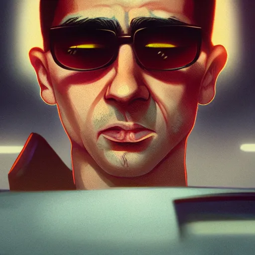 Prompt: Martin Scorsese as Travis Bickle from Taxi Driver, ambient lighting, 4k, anime key visual, lois van baarle, ilya kuvshinov, rossdraws, artstation