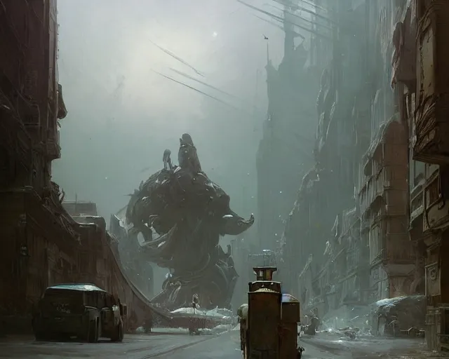 Prompt: a highly detailed epic cinematic concept art CG render digital painting artwork: blizzard. By Greg Rutkowski, in the style of Francis Bacon and Syd Mead and Norman Rockwell and Beksinski, open ceiling, highly detailed, painted by Francis Bacon and Edward Hopper, painted by James Gilleard, surrealism, airbrush, Ilya Kuvshinov, WLOP, Stanley Artgerm, very coherent, triadic color scheme, art by Takato Yamamoto and James Jean