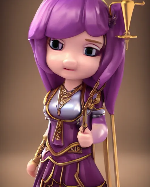 Image similar to lady justice mini cute style, highly detailed, rendered, ray - tracing, cgi animated, 3 d demo reel avatar, style of maple story