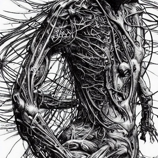 Image similar to birthing pod by tsutomu nihei, inked, minute details, desolation, hyper realistic, cosmic horror, biomechanical, beautiful