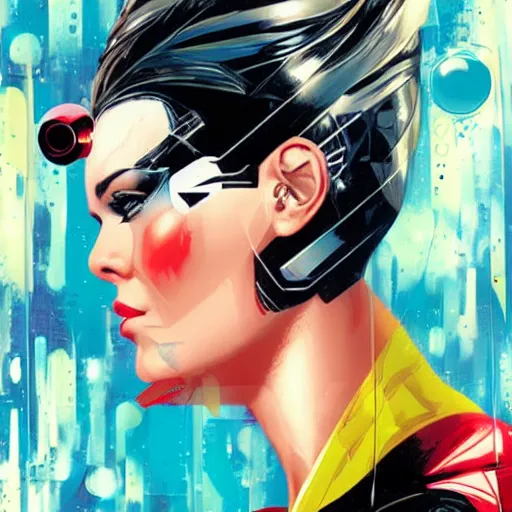 Image similar to female android, by DC comics and Sandra Chevrier