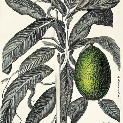 Image similar to highly detailed graphic poster depicting an avocado and a raspberry watching the world on burn with fire, done in the style of old botanical illustrations, matisse, caravaggio, basquiat, japanese art, 4 k