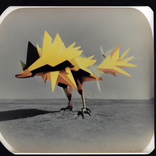 Image similar to 1 9 5 0 s polaroid picture of zapdos