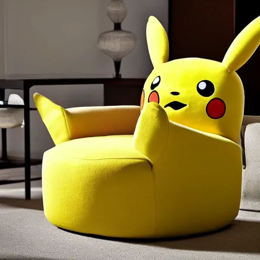 Image similar to an armchair in the shape of pikachu