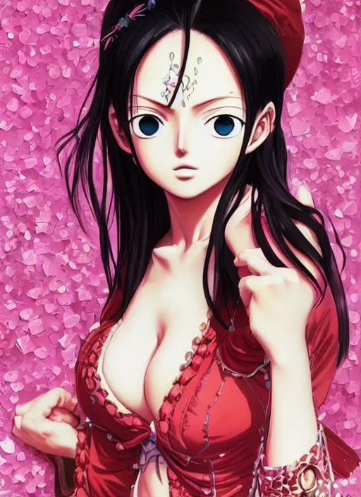 a portrait of One Piece Boa Hancock as a real