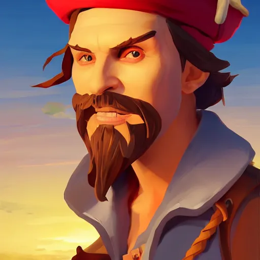 Image similar to painting jack the pirate on sea of thieves game avatar hero smooth face median photoshop filter cutout vector behance hd by jesper ejsing, by rhads, makoto shinkai and lois van baarle, ilya kuvshinov, rossdraws, illustration, art by ilya kuvshinov and gustav klimt