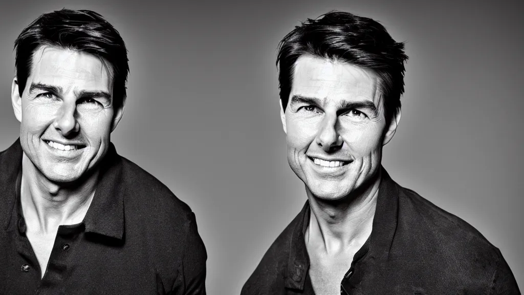 Prompt: A studio portrait of Tom Cruise; f/1.4; 90mm