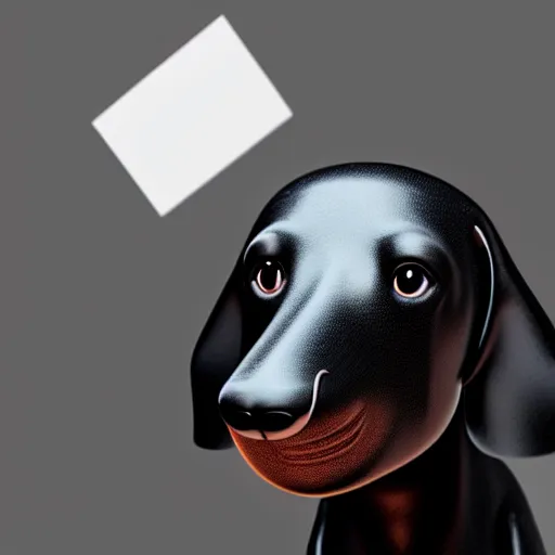 Image similar to photo of all black wiener dog wearing a mask. Matte photo, award winning. Octane render, 4k, 8k, unreal 5, very detailed, hyper control-realism, depth of field.