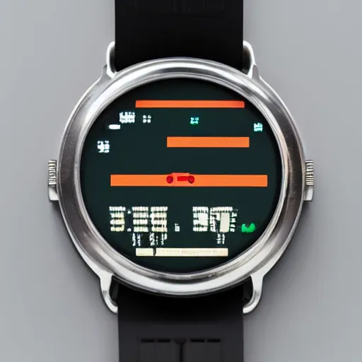 Prompt: watch from 1 9 8 0 with an old tv screen, inspired by hartmut esslinger