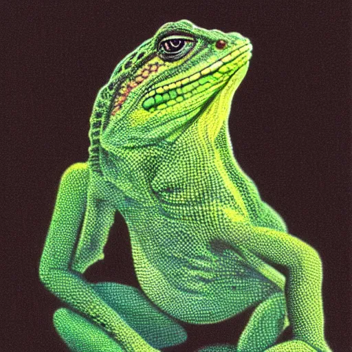 Image similar to portrait of jordan petersen as a lizard