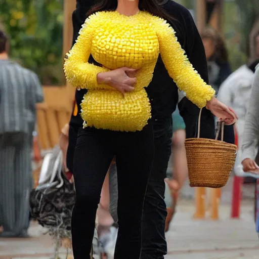 Image similar to jennifer connelly wearing a corn costume