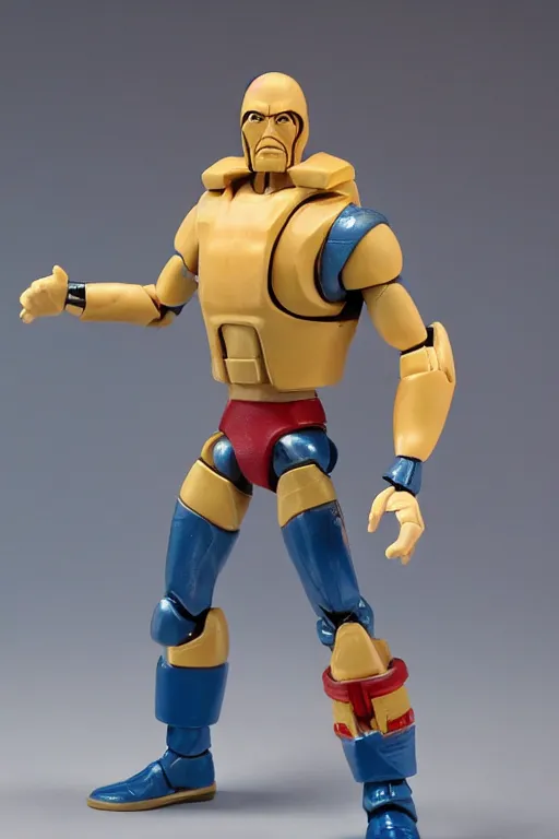 Image similar to 1 9 8 6 kenner action figure, 5 points of articulation, heroic human proportions, sci fi, 8 k resolution, high detail, front view, t - pose, space, star, he - man, gi joe, he man, warhammer 4 0 0 0