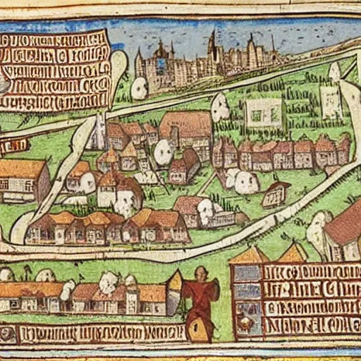 Image similar to medieval map of the town of yelm