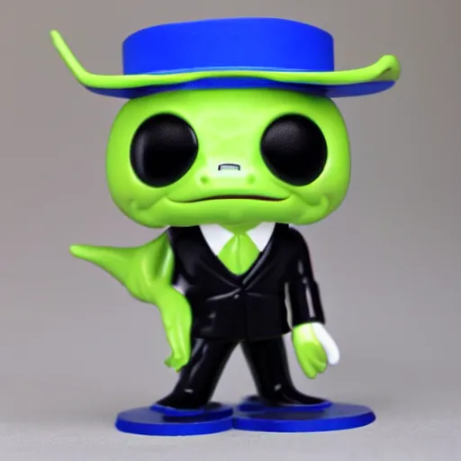 Prompt: funko pop of a frog wearing a tuxedo